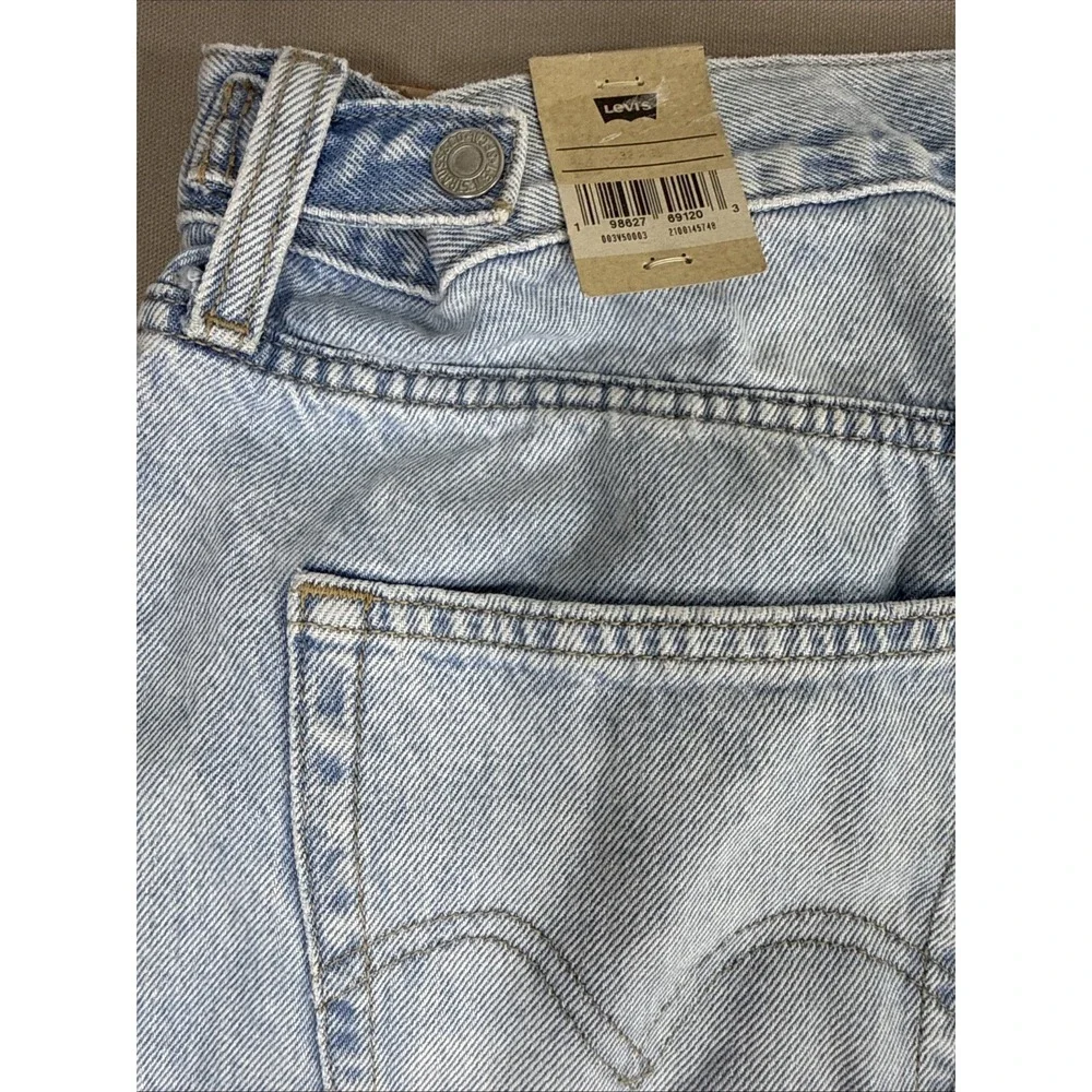 Levi's Cinch Barrel Jeans Womens 32x31 Blue Solid High Rise Loose Fit NWT